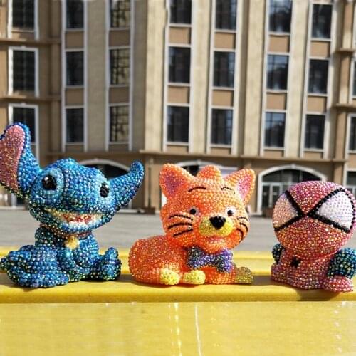 11cm Disney Stitch Super-man Savings Bank Decoration DIY Diamond Set Money Box Boys and Girls Gift Saving Box PVC Material