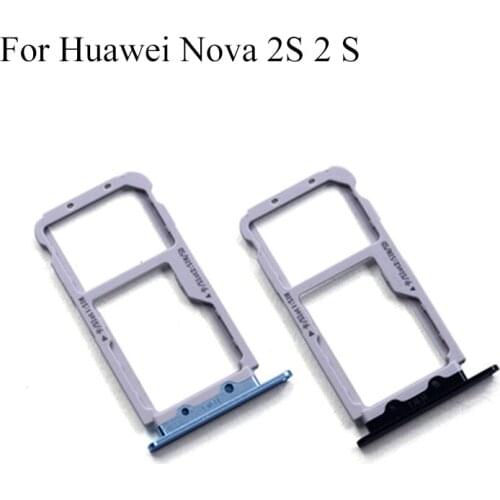 2PCS Red Black Sim Card Slot Tray Card Holder For Huawei Nova 2s 2 s Nova2s Sim Card Holder