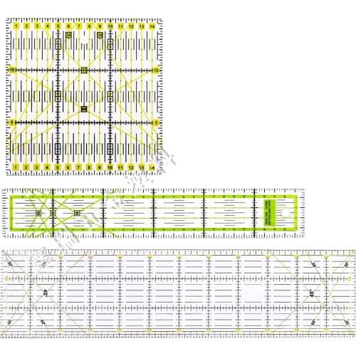 3Pcs /Set Acrylic Multi-function Clothing Clear Ruler Sewing Patchwork Feet Tailor Yardstick Cloth Cutting Rulers