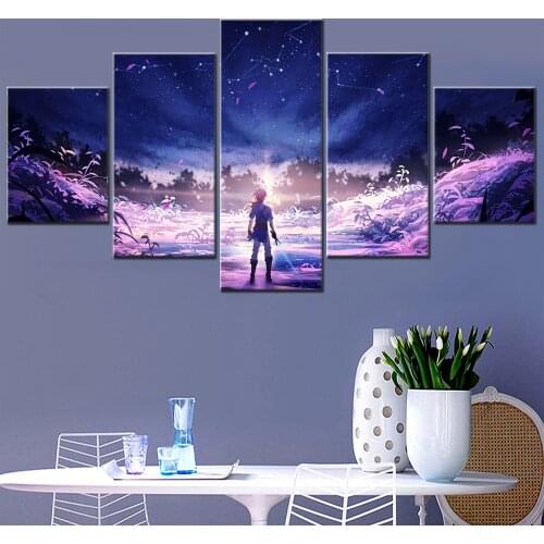 5 Piece Wall Art Canvas Anime Manga Pictures Figure Posters And Prints Modern Home Living Room & Bedroom Decoration Paintings