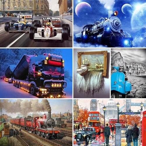 40x50x60x70 diamond painting 5D Full Square embroidery mosaic Cross Stitch Train wagon car DIY Wall Sticker home Decoration gift