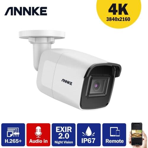 ANNKE C800 Ultra HD 8MP POE Camera 4K Outdoor Indoor Weatherproof Security Audio in Bullet EXIR Night Vision Email Alert Camera
