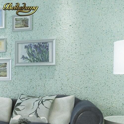 Beibehang Mediterranean pure color flocking granule non wovens wallpaper living room bedroom background wall restaurant walkway