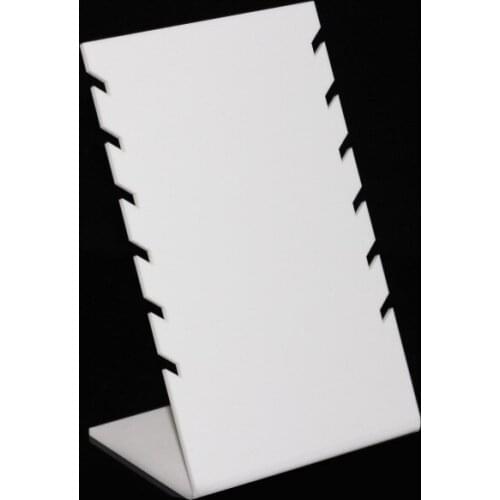 White Acrylic Plexiglass Necklace Jewelry Stand Rack Countertop Display Easel