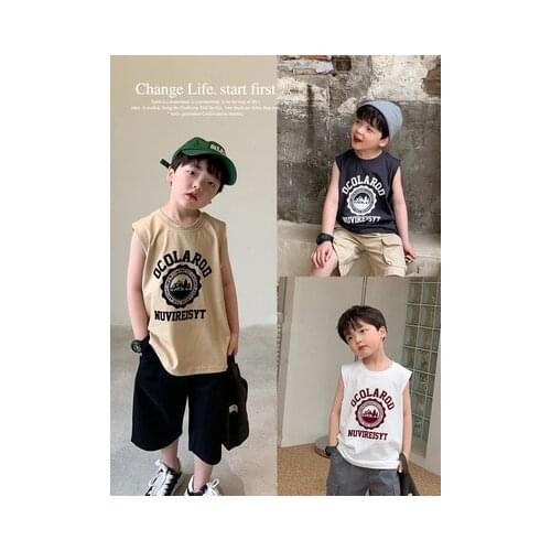 Childrens Clothing T Shirt Baby Boys Vest Tees Summer 2021 New Childrens Tops Baby Hurdle Vest Childrens T-shirt Kids Clothes