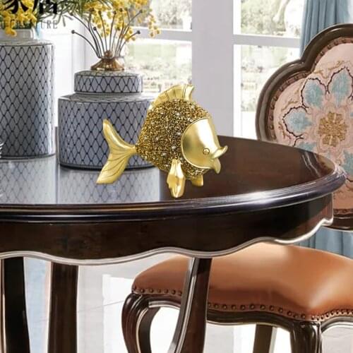 Fish Figurine Art Sculpture Decorative Goldfish Ornament Photo Props Desktop