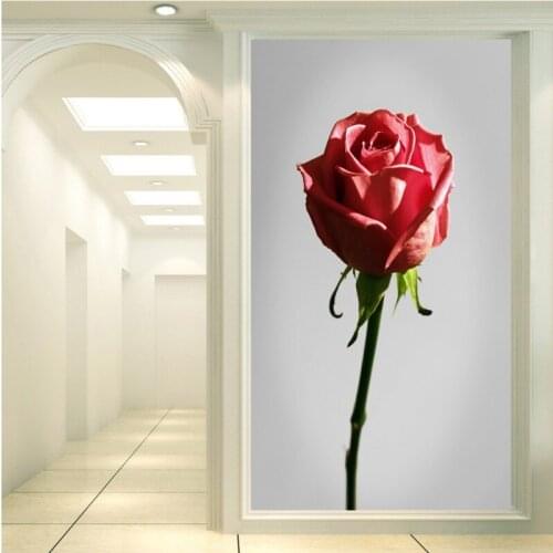 Photo wallpaper HD red rose entrance background wall mural custom restaurant lobby wallpaper bedroom living room mural