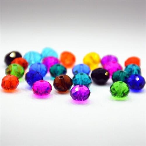 Hot Sale Assorted Mixed Colors crystal Rondelle beads 6*8mm Glass Beads crystal Loose Spacer beads Jewelry Findings for Jewelry