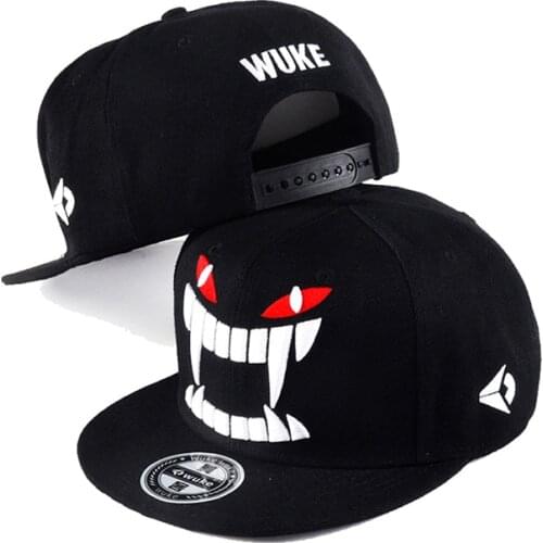 Hot Sale Embroidery Demon Devil Teeth Celebrity Version Hip-Hop Punk Street Dance Skateboard Man Woman Sunshade Baseball Cap