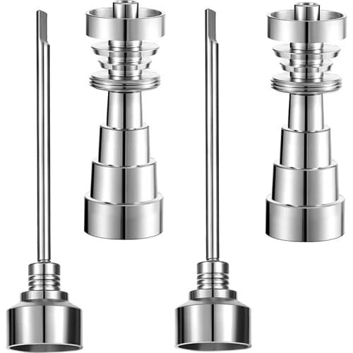 4 Pieces Titanium Wax Tools 6 in 1 Titanium Carving Wax Tools for DIY Crafts, Fits All 0.4/ 0.55/ 0.7 Inch Fittings
