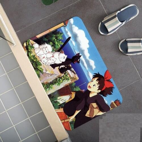 Kikis Delivery Service Ponyo Totoro Cat Floor Rug Doormat Carpet Bedroom Non-slip Mat Cartoon Gift