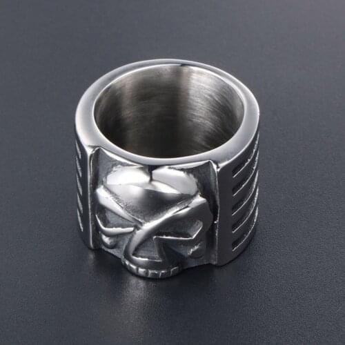 Rings stainless steel signet-ring wide mens rings fashion ring jewelry 2020 men gothic accessories wholesale Unique ghost
