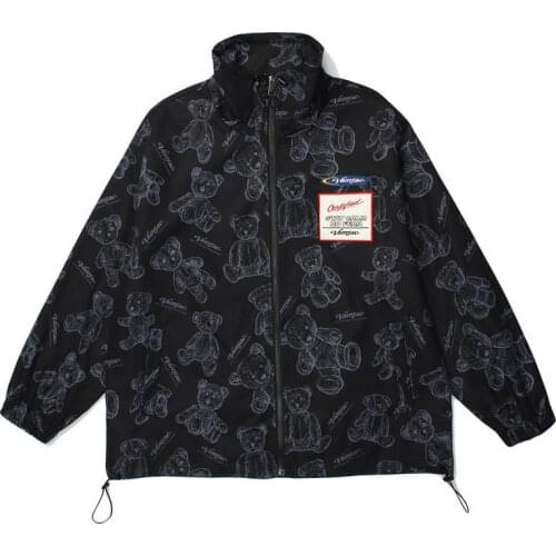 Spring and autumn jacket baseball shirt Cub full of print trend Korean version of the couples top 2021 new model