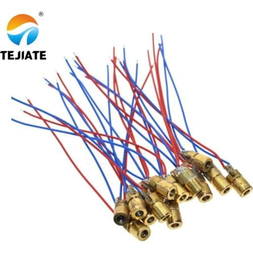10pcs laser diode 650nm 6mm 5V 5mW Adjustable Laser Dot Diode Module Red Copper Head 3v