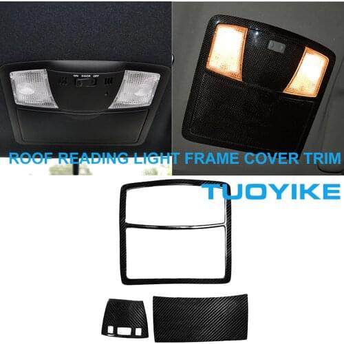 LHD RHD Real Carbon Fiber Roof Reading Light Bulb Cover Trim Frame Panel Decorative Sticker For Nissan GTR GT-R R35 2008-2016