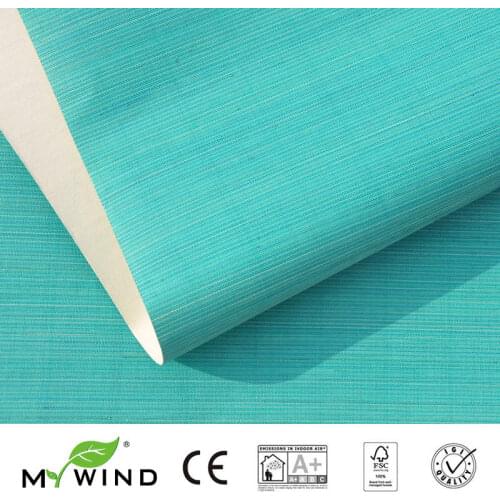 2020 MY WIND green blue ABACA Grasscloth Wallpapers Luxury Natural Material Innocuity Paper Weave Design Wallpaper In Roll Decor