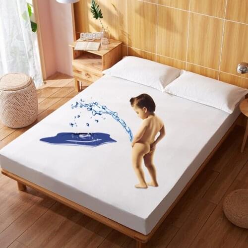 New Pure Color Cotton Waterproof Bed Sheet Adjustable Mattress Cover Tatami Bed Protective Cover Garden bedspread Custom Size