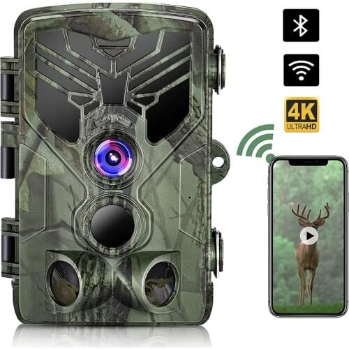 Outdoor 24MP 1296P Hunting Trail Cameras WiFi Security Game Cam Night Infrared Vision IP66 Waterproof for Scouting Wildlife