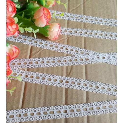 Width 16mm 25yards white Embroidered Net Lace Trim fabric Garment ribbon headband wedding party decoration DIY Accessorie #18646