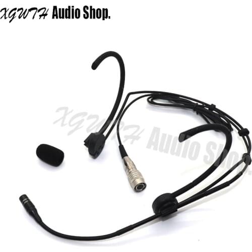 Foldable Ear Dual Hook Head Headset Microphone For Audio Technica Wireless Radio Condenser Mic System Beltpack Hirose 4 Pin