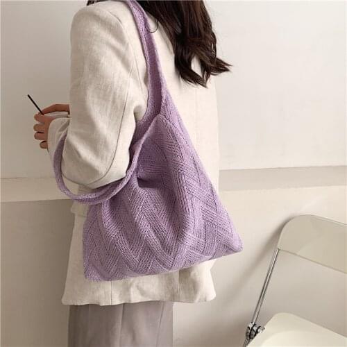 Summer Luxury Handbags Lady Knitting Tote Bags for Womens Large Capacity Design Shoulder Bag Casual Purses Retro Woman Bolsas