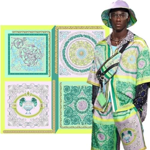 10 styles of the latest 2021 brand fashion fabrics imitation silk digital printing hats scarves home sewing fabrics