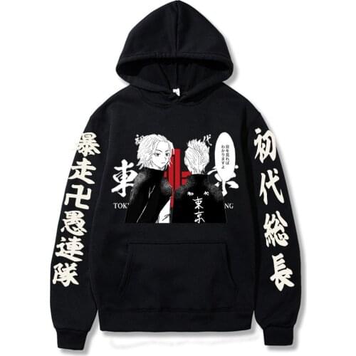 Tokyo Revengers Man Hoodie Hip Hop Anime Pullovers Tops Loose Long Sleeves Autumn Man Cloth