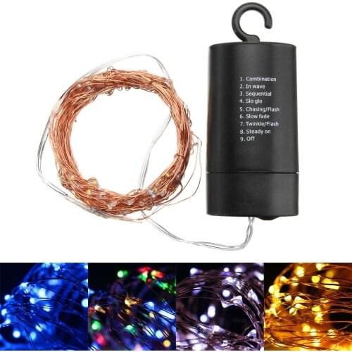 Jiguoor Battery Powered 10M Waterproof Copper Wire Black Shell Fairy String Light For Christmas Wedding