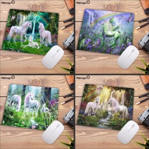 Mairuige Unicorn And Waterfall Vivid Mouse Pad 18x22 20x25cm 25x29cm Pad to Mouse Notbook Computer Mousepad HD Print Gaming Pad