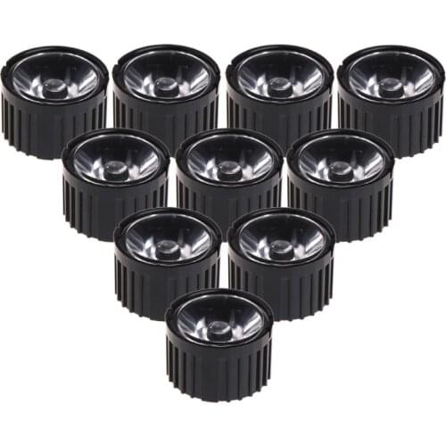 10 Pcs 5/15/30/45/60/90/120 Degree Lens Reflector Collimator w/ Holder For 1-5W LED