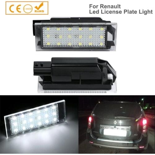 2x Car LED License Plate Light For Renault Megane 2 Clio Laguna 2 Megane 3 Twingo Master Vel Satis Opel Movano Lamps