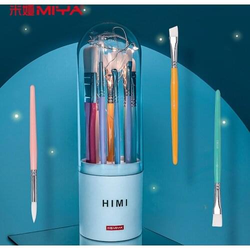 8pcs/set Nylon Hair Oil Paint Brush Set DIY Watercolor gouache acrylic Brush fan-shaped pen for Artists Painters Beginners