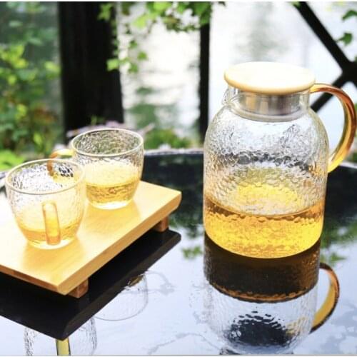 Large Capacity Resistant Glass Teapot With Cup Pitcher With Stainless Steel Water Coffee Clear Kettle For Hot Cold Tea Juice