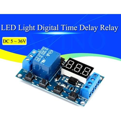 DC 5V 12V 24V LED Light Digital Time Delay Relay Trigger Cycle Timer Delay Switch Circuit Board Timing Control Module DIY