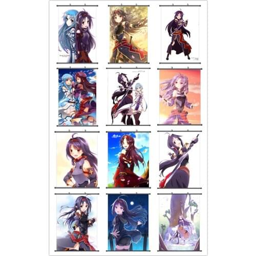 Coscase Japanese Decorative Pictures Anime Sword Art Online II SAO Konno Yuuki Home Decor Wall Scroll Poster