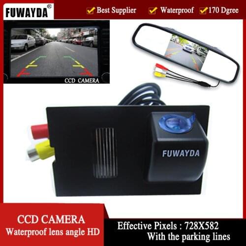 FUWAYDA Color Car Rear View Camera for Land Rover Discovery 3 4 Range Rover Sport Freelander 2, 4.3Inch Rear view Mirror Monitor