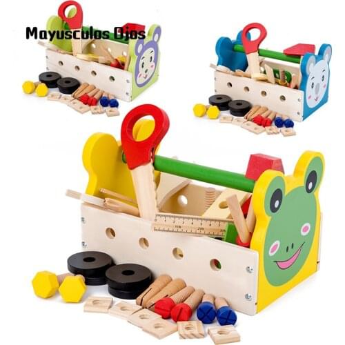 Wooden Portable Simulation Toolbox Childrens Play House Toy Set Assembled Educational Toys