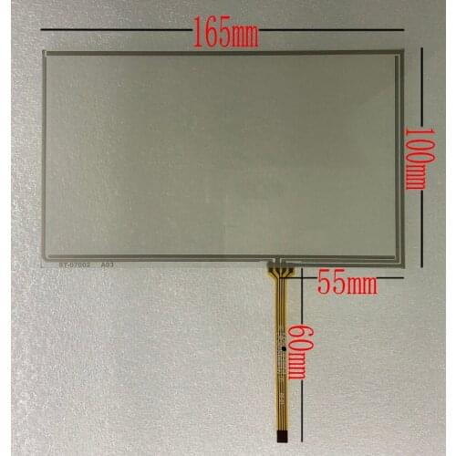 Car navigation touch screen digitizer, 7-inch universal panel, 165mm x 100mm with touch sensor, for 165mm x 100mm DVD