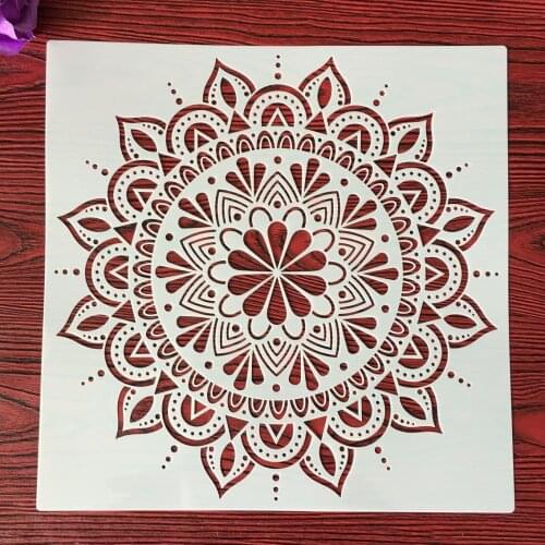 DIY Layering Stencils Wall Painting Scrapbook Coloring Embossing Album Decorative Template for walls 30 * 30cm Mandala Flowers