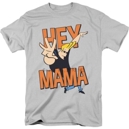 Johnny Bravo Hey Mama Cartoon Network Licensed Adult Shirt XS-3XL mens top tees male tee-shirt men