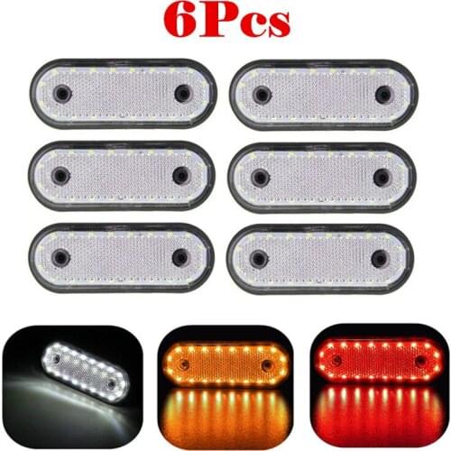 6x 20LED 24V Waterproof Side Marker Lights Car External Parking Clearance Tail Indicator Lamp Trailer Truck Caravan Lorry Pickup