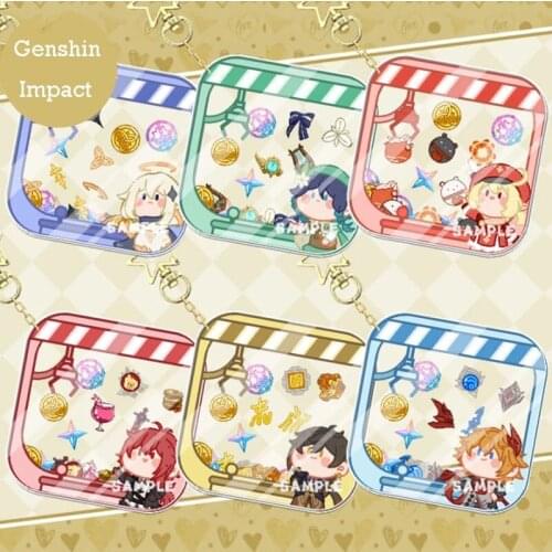 Anime Genshin Impact Klee Qiqi Paimon Xiao Cute Keychain Shake Fighter Bag Pendant Cartoon Keyrings Student Toy Cosplay Gifts