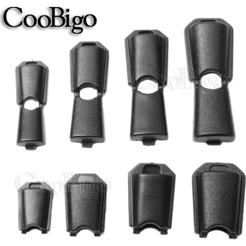 10pcs Pick 4 Size Plastic Cord Ends Zipper Pull Cord Lock Stopper Clip For Paracord Backpack Garment Rope Parts Accessories