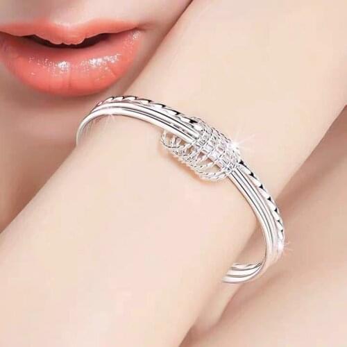 NEW fashion charms silver plated charm nice Circle bangle bracelets for women wedding fashion jewelry Christmas gifts LB005