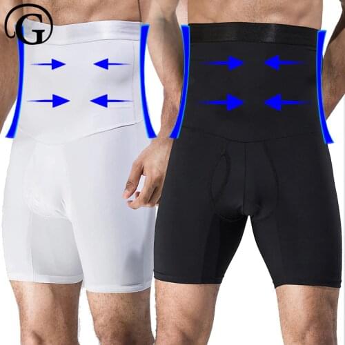 Butt Lifter Men Underwear Slimming Waist Trainer Body Shaper Thigh Trimmer Boxer Abdominal Control Panties Black White Prayger