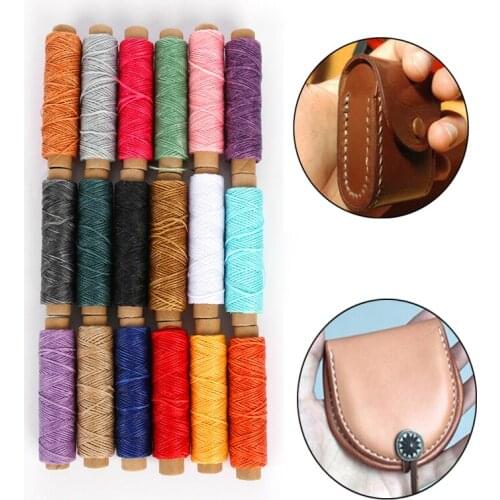 50meter Durable Leather Flat Waxed Thread Cotton Cord String for DIY Handicraft Tool Hand Stitching Wax-Coated DIY Sewing Thread