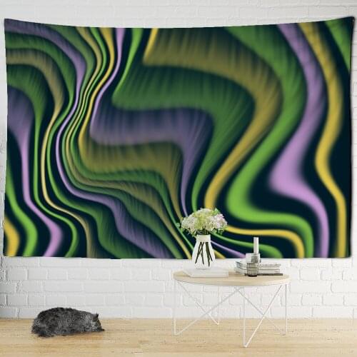 Psychedelic Wave Line Tapestry Wall Hanging Witchcraft Psychedelic Hippie Bohemianwind Vertigo Bedroom Room Home Decor