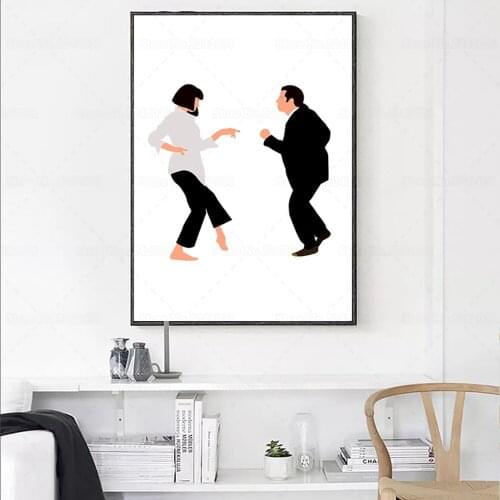 Pulp Fiction Twist Dance Poster Vintage Style Pop Culture Classic Film Canvas Painting Wall Art Decoration