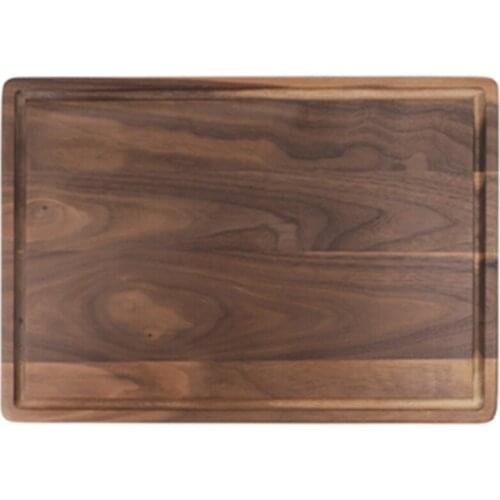 LBER Black Walnut Chopping Board Steak Board Solid Wood Steak Tray Preservative Kitchen Cutting Board Slotted Steak Plate Bread