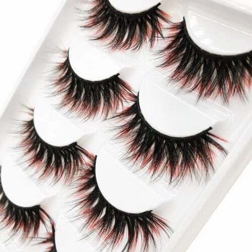 Flash girl good grade E01 5 pairs colorful mink eyelashes 16 styles soft eyelashes